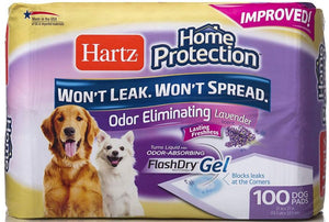200 count (2 x 100 ct) Hartz Home Protection Lavender Scent Odor Eliminating Dog Pads Regular