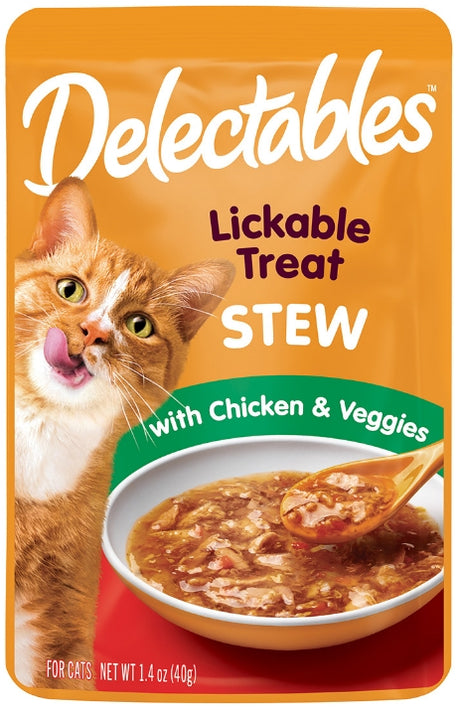 16.8 oz (12 x 1.4 oz) Hartz Delectables Stew Lickable Treat for Cats Chicken and Veggies