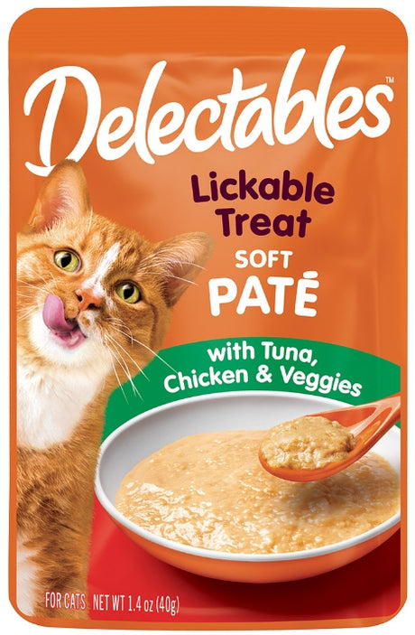 1.4 oz Hartz Soft Pate Lickable Treat for Cats Tuna Chicken and Veggies