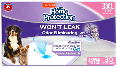 30 count Hartz Home Protection Lavender Scent Odor Eliminating Dog Pads