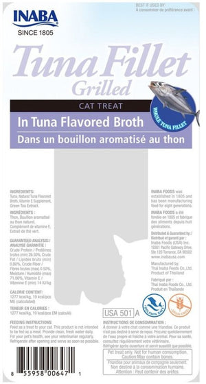 Inaba Tuna Fillet Grilled Cat Treat in Tuna Flavored Broth - PetMountain.com