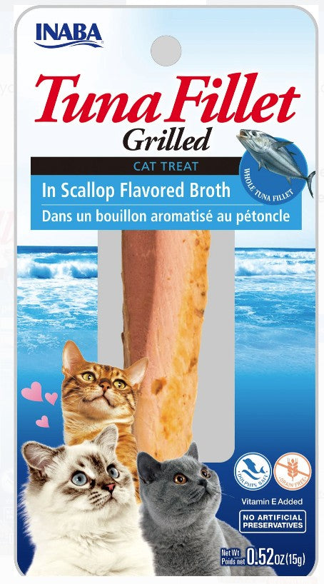 0.52 oz Inaba Tuna Fillet Grilled Cat Treat in Scallop Flavored Broth