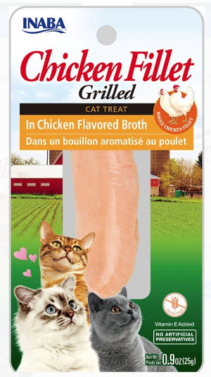 5.4 oz (6 x 0.9 oz) Inaba Chicken Fillet Grilled Cat Treat in Chicken Flavored Broth
