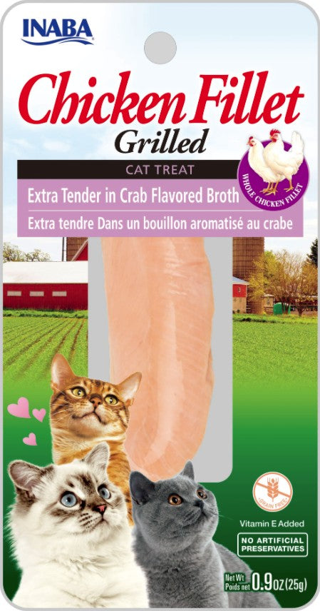 Inaba Chicken Fillet Grilled Cat Treat Extra Tender in Crab Flavored Broth - PetMountain.com