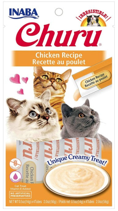 24 count (6 x 4 ct) Inaba Churu Chicken Recipe Creamy Cat Treat