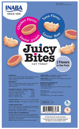 3 count Inaba Juicy Bites Cat Treat Tuna and Chicken Flavor