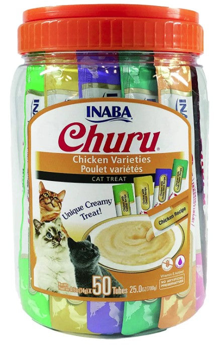 100 count (2 x 50 ct) Inaba Churu Chicken Varieties Creamy Cat Treat