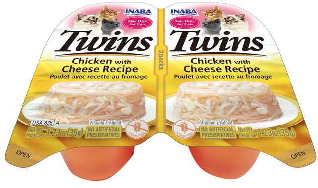 2 count Inaba Twins Chicken with Cheese Recipe Side Dish for Cats