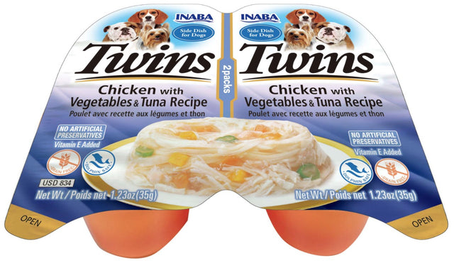 Inaba Twins Chicken with Vegetables and Tuna Recipe Side Dish for Dogs - PetMountain.com