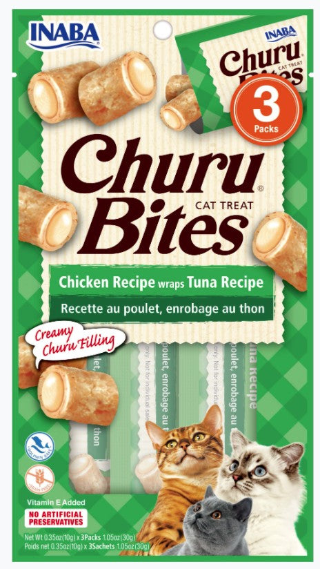 Inaba Churu Bites Cat Treat Chicken Recipe wraps Tuna Recipe - PetMountain.com