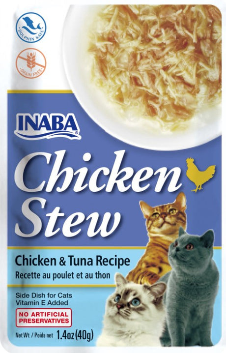16.8 oz (12 x 1.4 oz) Inaba Chicken Stew Chicken with Tuna Recipe Side Dish for Cats