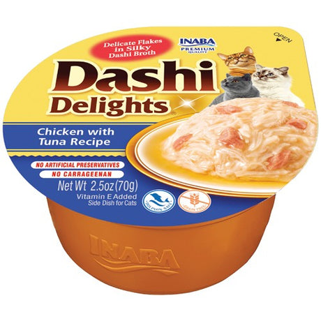 Inaba Dashi Delights Chicken with Tuna Flavored Bits in Broth Cat Food Topping - PetMountain.com