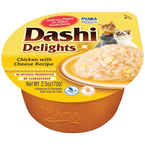Inaba Dashi Delights Chicken with Cheese Flavored Bits in Broth Cat Food Topping - PetMountain.com