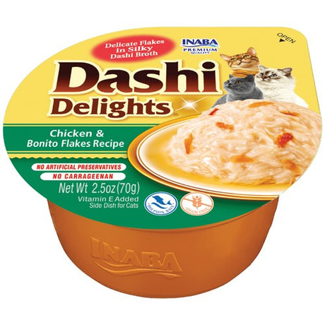 Inaba Dashi Delights Chicken & Bonito Flakes Flavored Bits in Broth Cat Food Topping - PetMountain.com