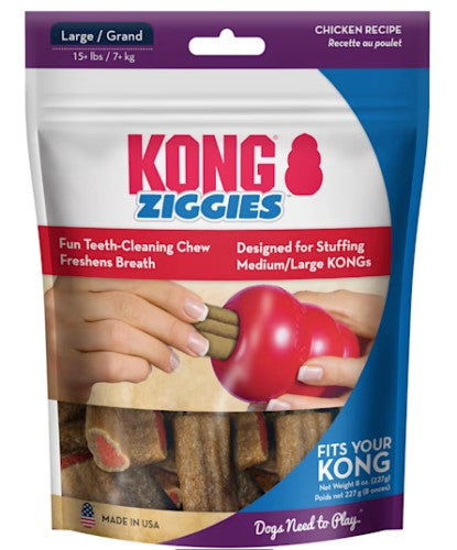 8 oz KONG Ziggies Dog Dental Chew Chicken Recipe Large