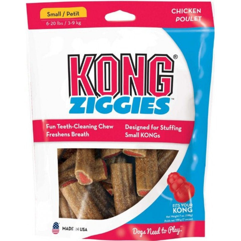 KONG Ziggies Chicken Recipe Teeth Cleaning Small Dog Treats - PetMountain.com