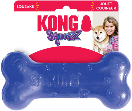 1 count KONG Squeezz Bone Squeaker Dog Toy Large