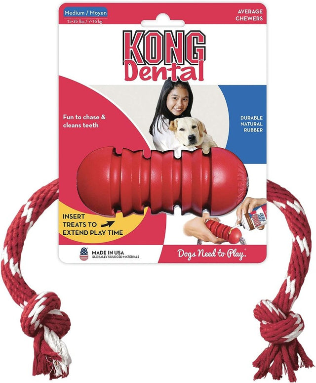 1 count KONG Dental With Floss Rope Chew Toy Medium