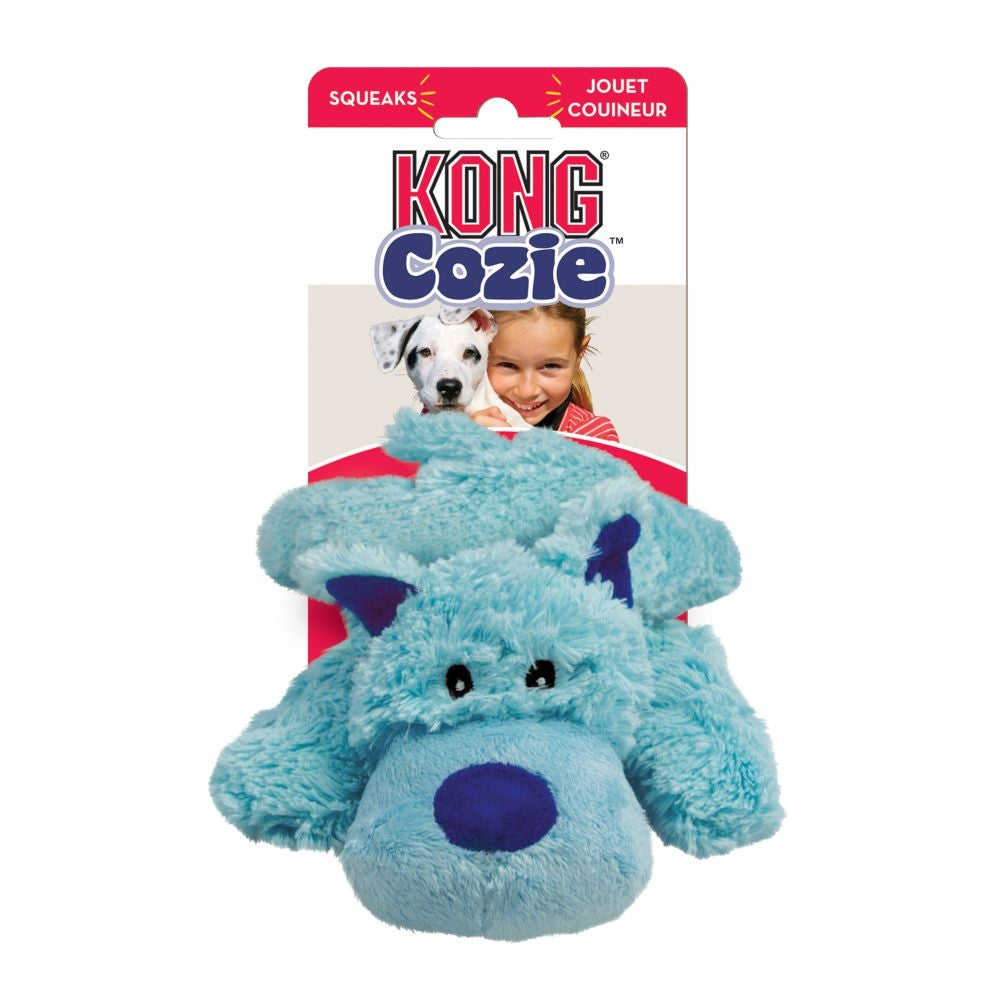 KONG Baily the Blue Dog Cozie Squeaker Plush Dog Toy Medium - PetMountain.com