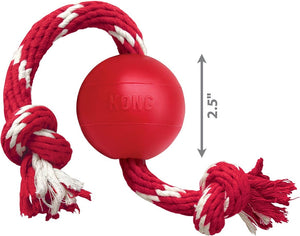 1 count KONG Ball With Rope Dog Toy Small