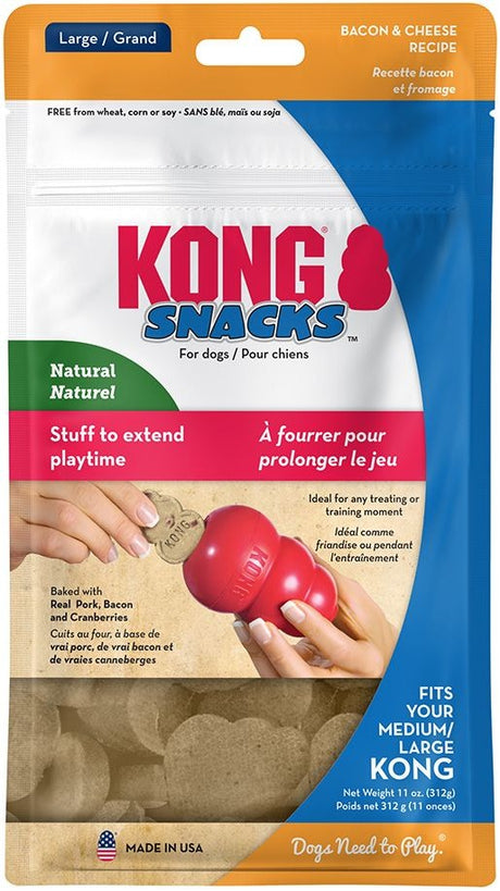 KONG Snacks for Dogs Bacon and Cheese Recipe Large - PetMountain.com