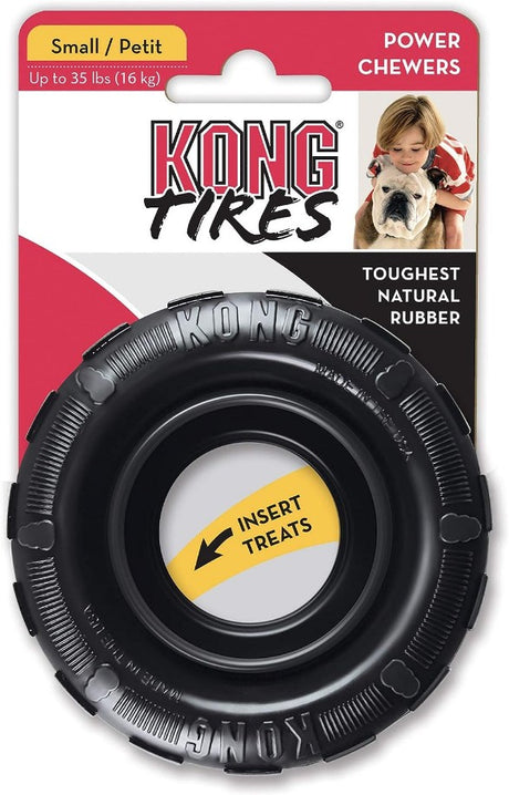 Small - 1 count KONG Extreme Tires Toughest Natural Rubber Dog Chew Toy