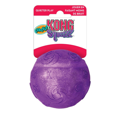 Medium - 1 count KONG Squeezz Crackle Ball Dog Toy Assorted Colors