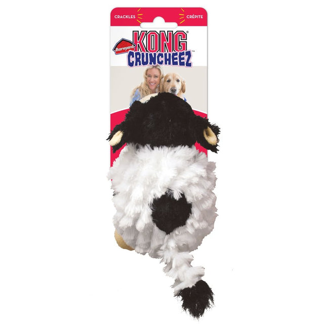 KONG Barnyard Cruncheez Plush Cow Squeaker Dog Toy Large - PetMountain.com