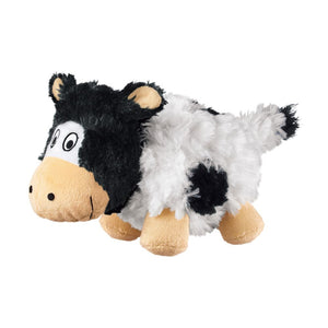 6 count KONG Barnyard Cruncheez Plush Cow Squeaker Dog Toy Large