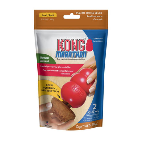 12 count (6 x 2 ct) KONG Marathon Peanut Butter Flavored Dog Chew Small