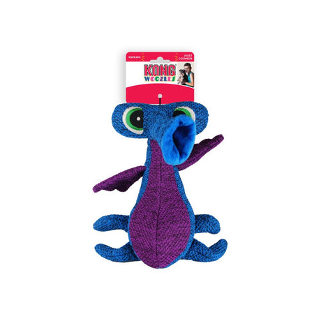 KONG Woozles Squeaking Dog Toy Medium Blue - PetMountain.com