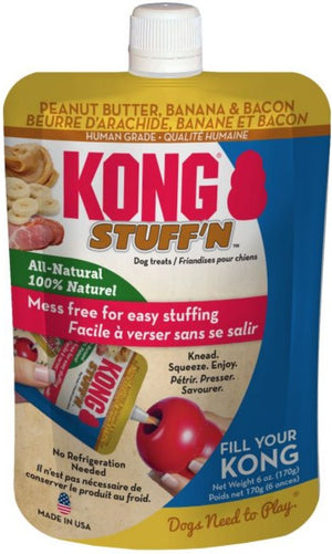 36 oz (6 x 6 oz) KONG Stuff'N All Natural Peanut Butter, Banana and Bacon for Dogs