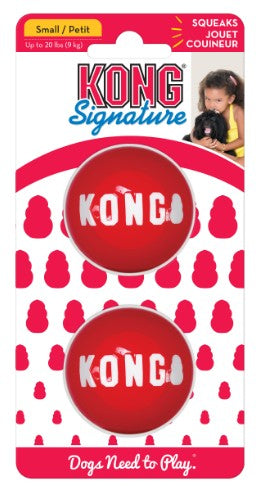 2 count KONG Signature Ball Dog Toy Small