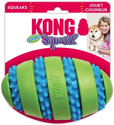 Large - 6 count KONG Goomz Squeezz Football Squeaker Dog Toy