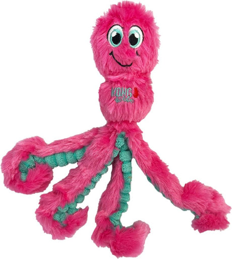 Small - 1 count KONG Wubba Octopus Squeaky Dog Toy Assorted Colors