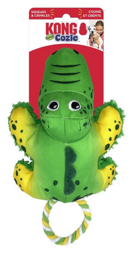 Small - 1 count KONG Cozie Tuggz Alligator Dog Toy