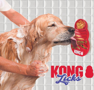 Small - 3 count KONG Licks Dog Toy Treat Dispenser Sticks to Any Non-Porous Surface
