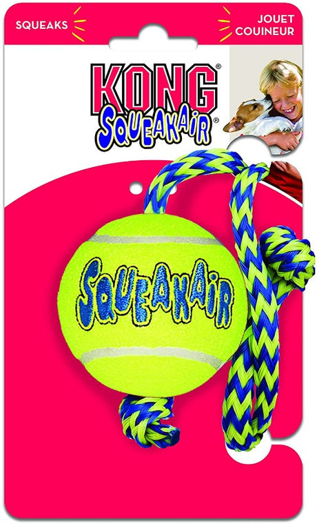 KONG Squeaker Ball with Rope Dog Toy - PetMountain.com