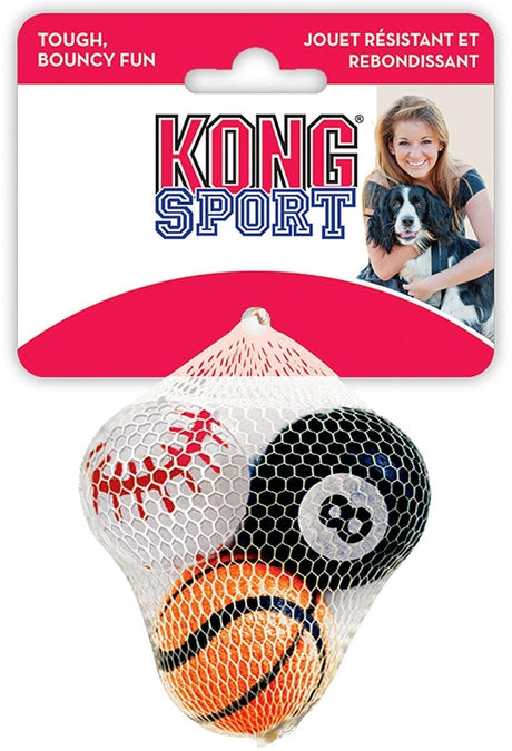 Small - 6 count KONG Assorted Sports Balls Bouncing Dog Toys