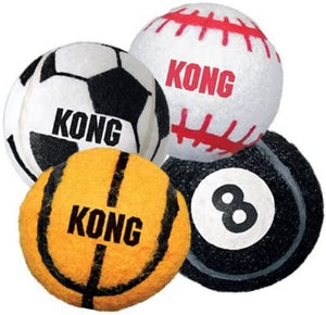 Small - 6 count KONG Assorted Sports Balls Bouncing Dog Toys