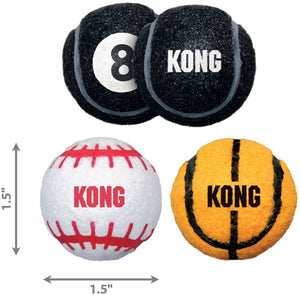 Small - 3 count KONG Assorted Sports Balls Bouncing Dog Toys
