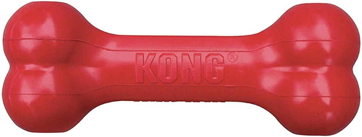 Small - 3 count KONG Goodie Bone Durable Rubber Dog Chew Toy Red