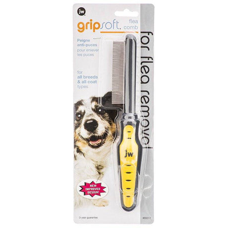 JW Pet GripSoft Flea Comb for All Dog Breeds and Coat Types - PetMountain.com