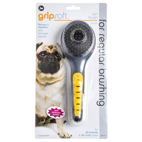 JW Pet GripSoft Pin Brush for Regular Brushing - PetMountain.com
