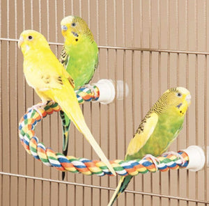 Medium - 1 count JW Pet Flexible Multi-Color Comfy Rope Perch for Birds
