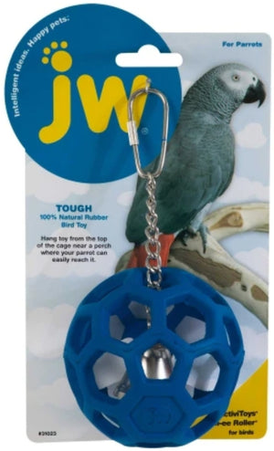 JW Pet Insight Pet Hol-ee Roller Rubber Parrot Toy Assorted Colors - PetMountain.com