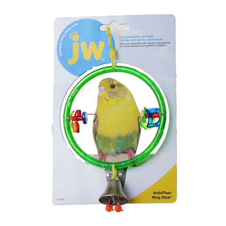 1 count JW Pet ActiviToys Ring Clear with Bell for Parakeets, Canaries, Finches and Similar Sized Birds