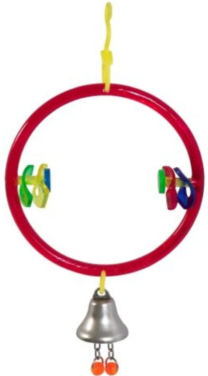 8 count JW Pet ActiviToys Ring Clear with Bell for Parakeets, Canaries, Finches and Similar Sized Birds