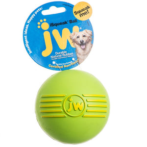 Medium - 1 count JW Pet iSqueak Ball Rubber Dog Toy Assorted Colors