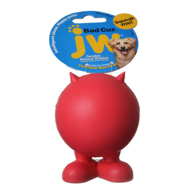 JW Pet Bad Cuz Squeaker Durable Natural Rubber Dog Toy - PetMountain.com